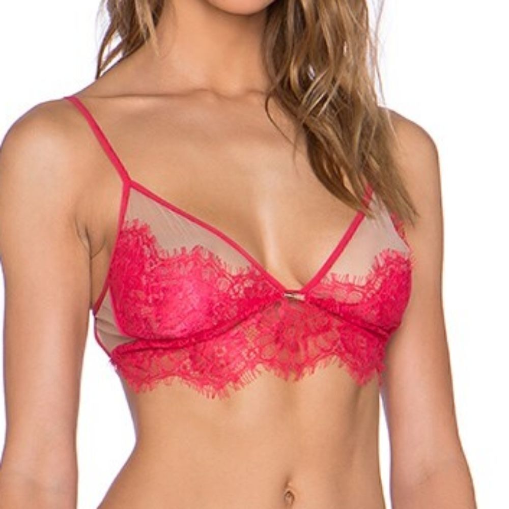 StyleStalker Ladies Size XS Safia Eyelash Lace Bra in Rose